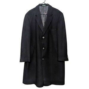 Lauren Ralph Lauren Men's 46R Black Fully Lined Overcoat Wool Cashmere Blend